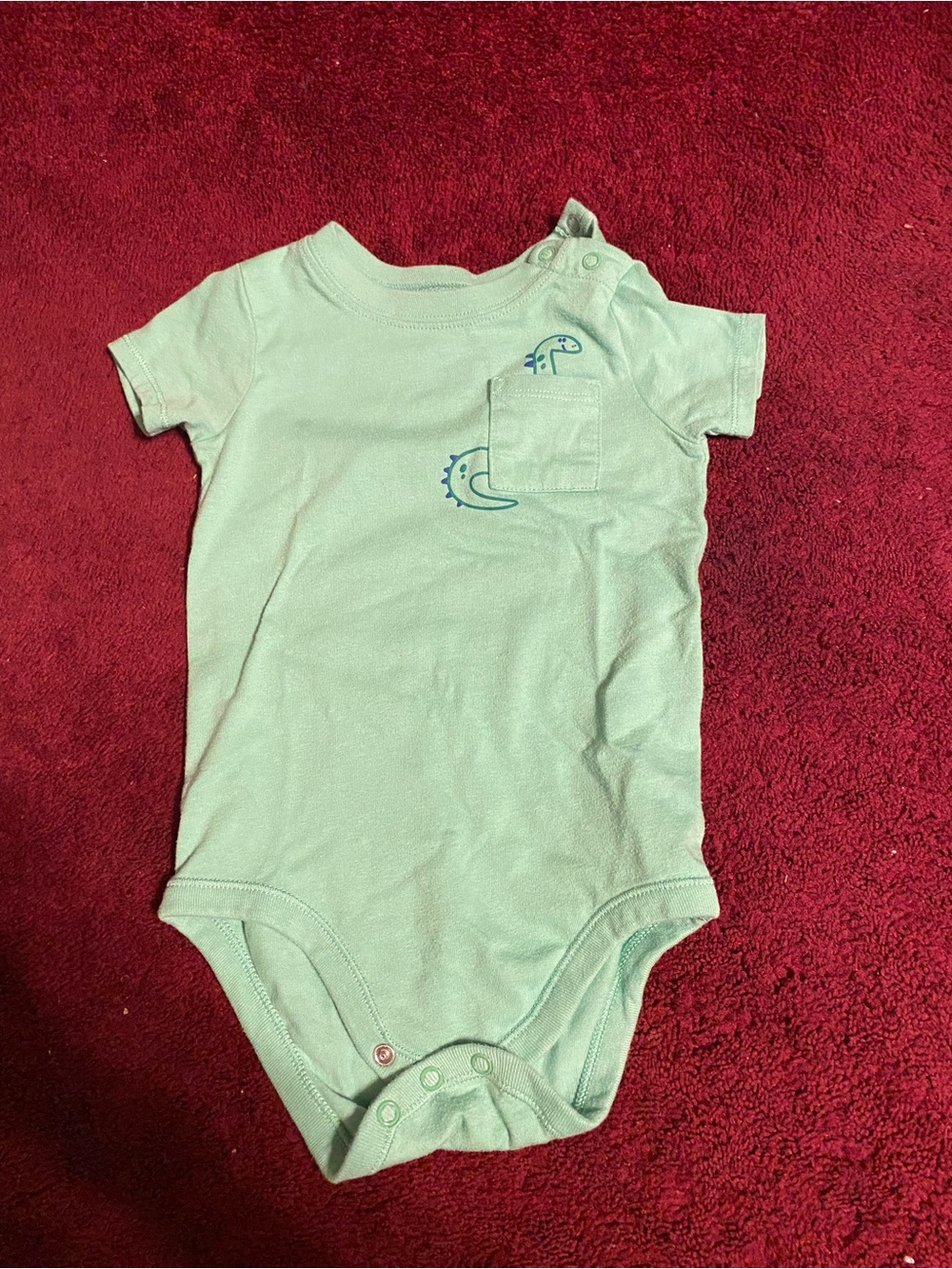 wonder nation Mint Green Short-Sleeve Baby Bodysuit with Moon Pocket
